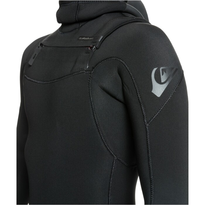 2024 Quiksilver Junior Everyday Sessions 4/3mm Chest Zip Hooded Wetsuit EQBW203007 - Black